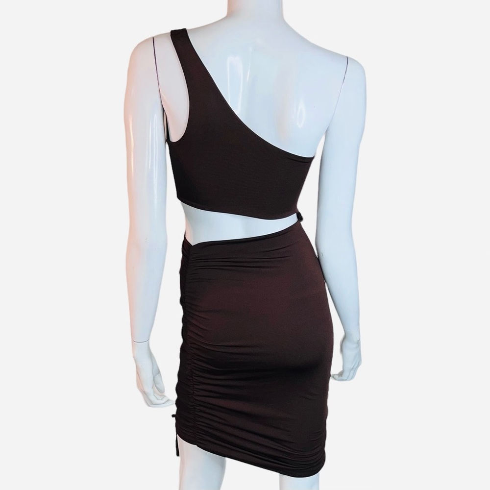 SHEIN Brown One Shoulder Bodycon Midi Dress - Picture 2 of 6